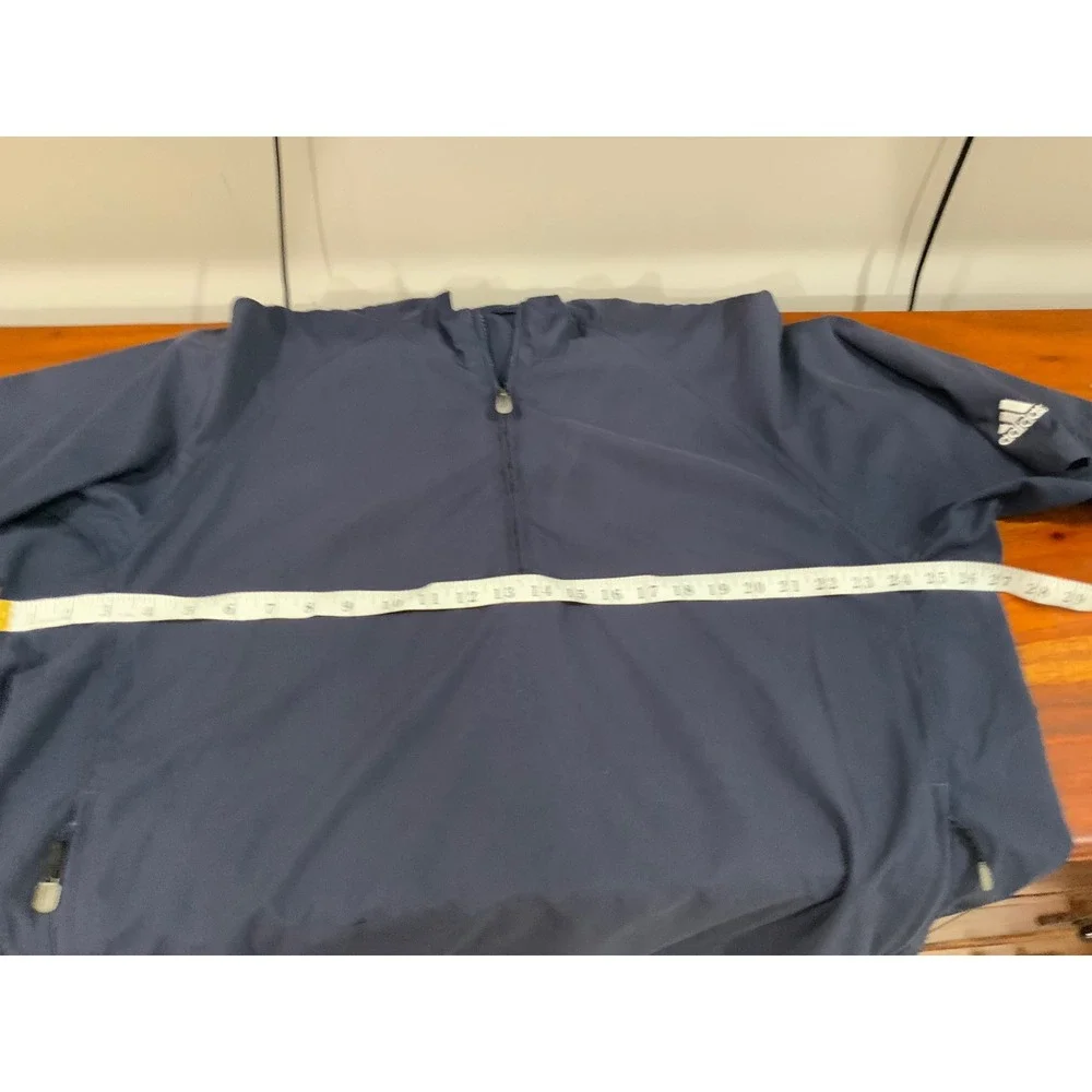 Adidas Golf Mens Navy Blue Quarter Zip Short Sleeve Windbreaker Pullover Large